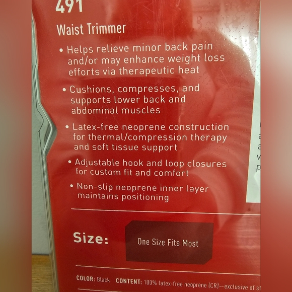 NEW MCDAVID Level 1 Black Waist Trimmer, Core & Back Support One Size Fits Most - Picture 4 of 4